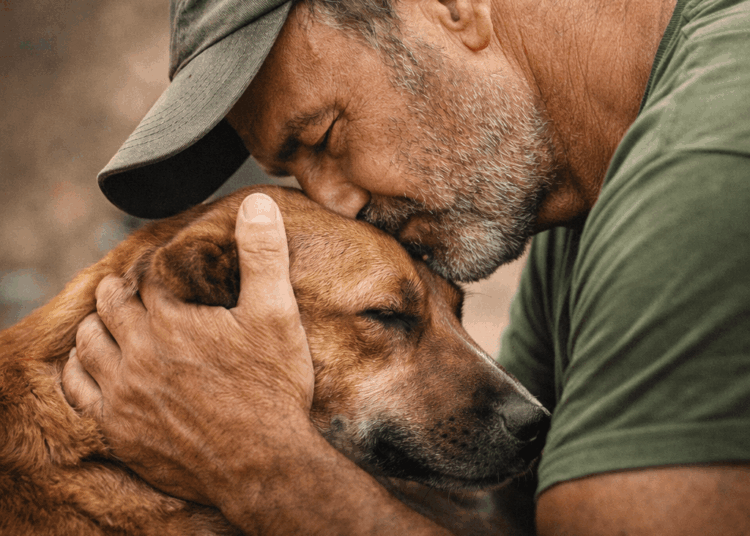 Καθαρή editorial εικόνα pet lifestyle με φυσικό φως, αρνητικό χώρο και συμβολικά στοιχεία φροντίδας