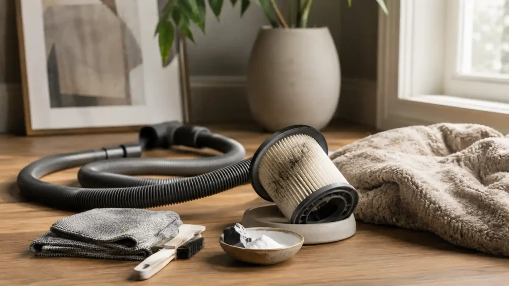 Καθαρή editorial εικόνα pet lifestyle με φυσικό φως, αρνητικό χώρο και συμβολικά στοιχεία φροντίδας