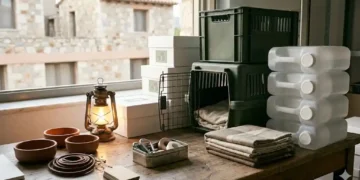 Καθαρή editorial εικόνα pet lifestyle με φυσικό φως, αρνητικό χώρο και συμβολικά στοιχεία φροντίδας
