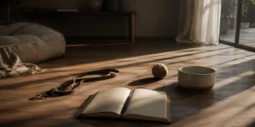 Καθαρή editorial εικόνα pet lifestyle με φυσικό φως, αρνητικό χώρο και συμβολικά στοιχεία φροντίδας