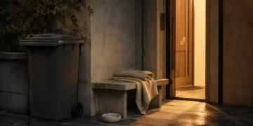 Καθαρή editorial εικόνα pet lifestyle με φυσικό φως, αρνητικό χώρο και συμβολικά στοιχεία φροντίδας