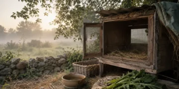 Χώρος φιλοζωικής φροντίδας με κουβέρτες, μπολ, crates και ζεστό φυσικό φως