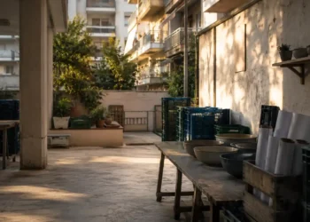 Χώρος φιλοζωικής φροντίδας με κουβέρτες, μπολ, crates και ζεστό φυσικό φως