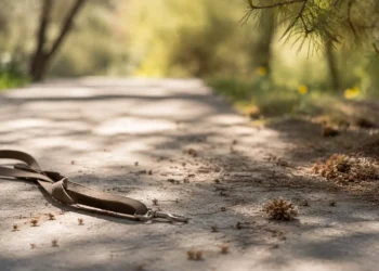Σοβαρή συμβολική εικόνα με άδειο μπολ, πετσέτα και ήρεμο αστικό φως για προστασία ζώων
