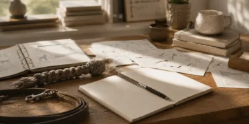 Νομική editorial εικόνα με φακέλους, pet tag, μπολ και ήρεμο φως γραφείου