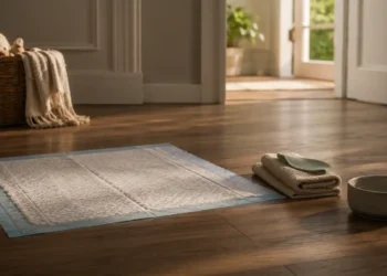 Καθαρή editorial εικόνα pet lifestyle με φυσικό φως, αρνητικό χώρο και συμβολικά στοιχεία φροντίδας