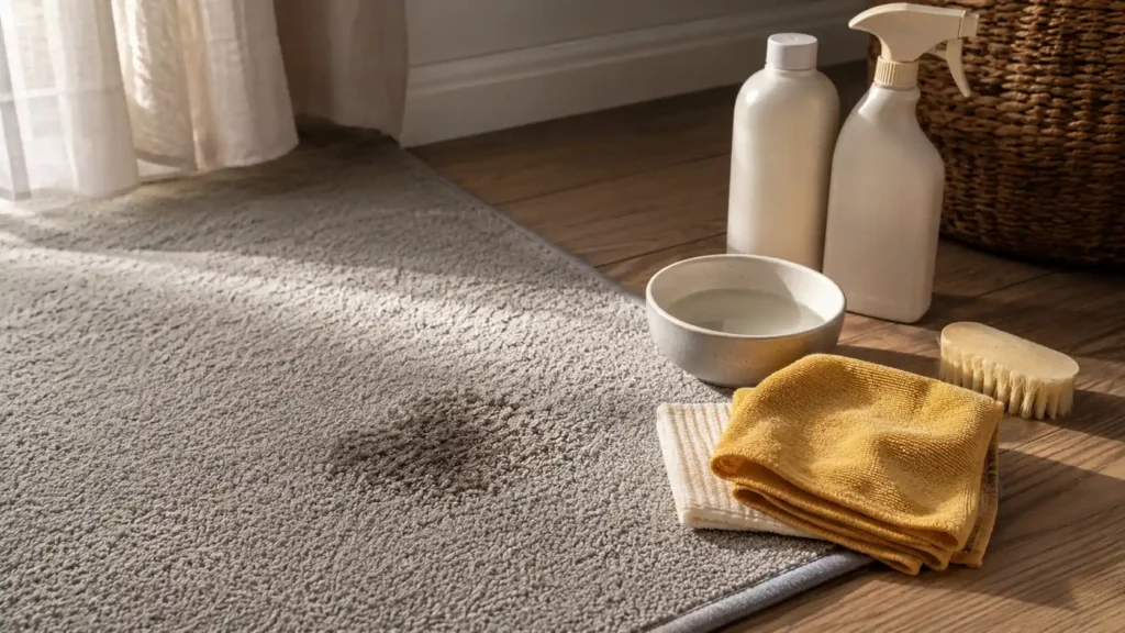Καθαρή editorial εικόνα pet lifestyle με φυσικό φως, αρνητικό χώρο και συμβολικά στοιχεία φροντίδας
